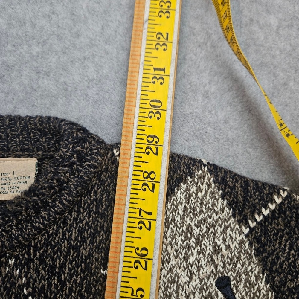 Izod Cable Knit Cotton Vintage Sweater Mens Medium Golf Tennis 90s Vintage - Picture 7 of 11
